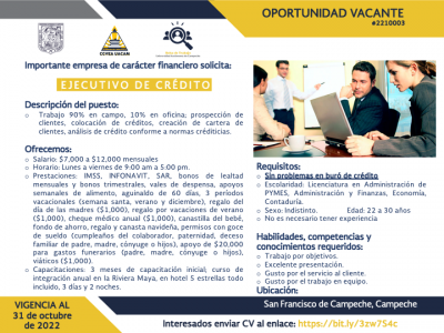 VACANTE DISPONIBLE OCTUBRE