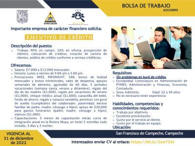 VACANTE DISPONIBLE DICIEMBRE